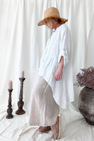Chandra linen blouse, white