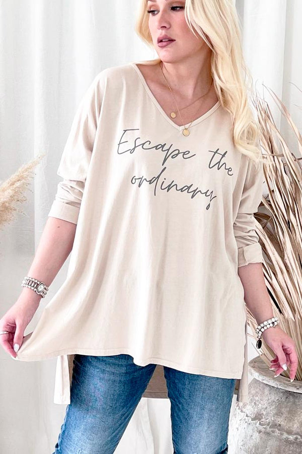 Clara pitkähihainen t-paita, beige