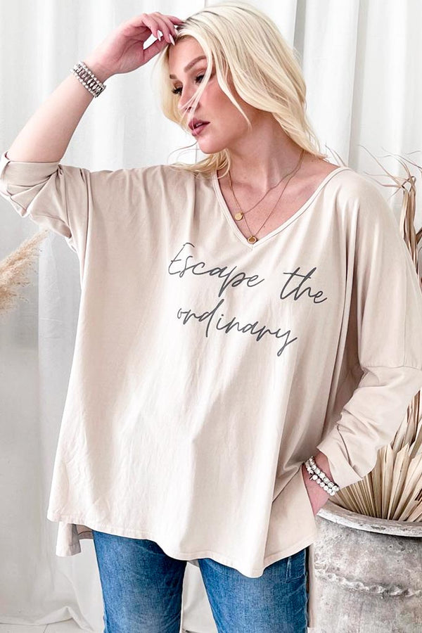 Clara pitkähihainen t-paita, beige