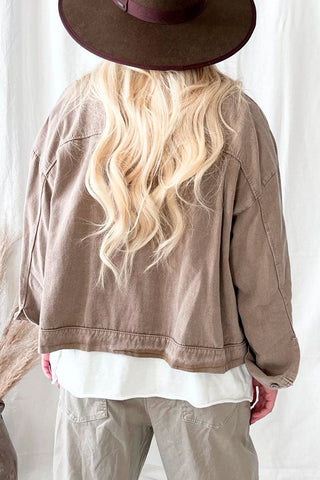 Demi cropped jacket, beige