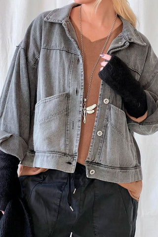 Demi cropped jacket, grey
