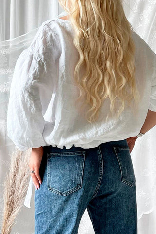 Desiree linen blouse, white