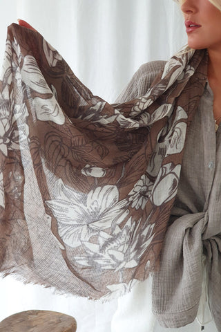 Diandra wool scarf, taupe