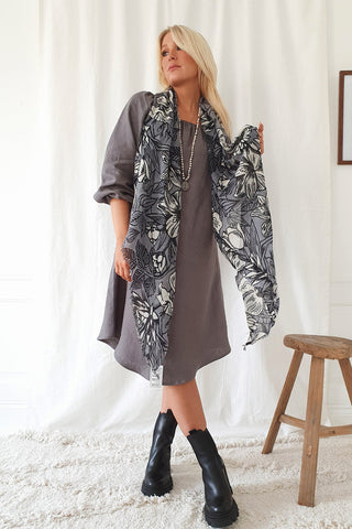 Diandra wool scarf, grey