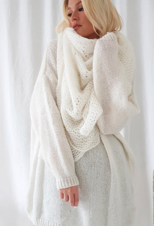 Dreamy mohair huivi, luonnonvalkoinen