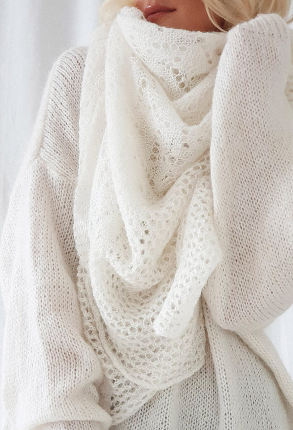 Dreamy mohair huivi, luonnonvalkoinen