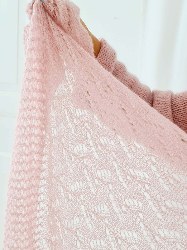 Dreamy mohair huivi, candy vaaleanpunainen