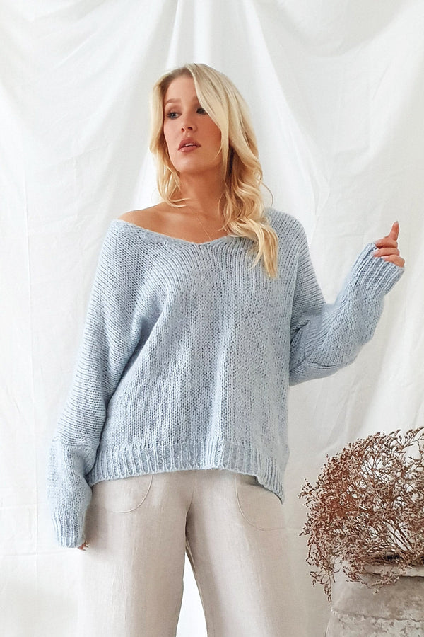 Honey mohairneule, ice sininen