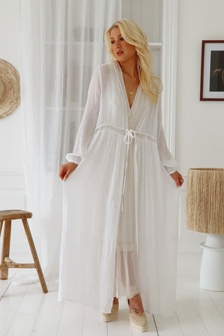 Iris kaftan, white