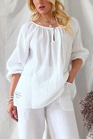 Jasmine cotton shirt, white