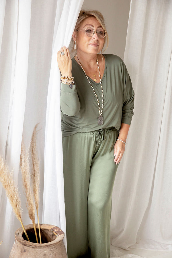 Kaitlyn bamboo pitkähihainen, camo green
