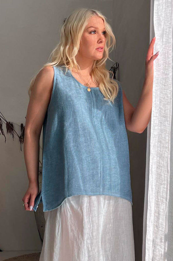Kylie puuvillatoppi, sininen