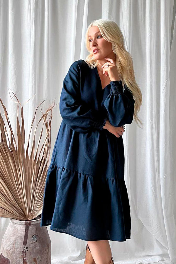 Lindsay pellavamekko, navy
