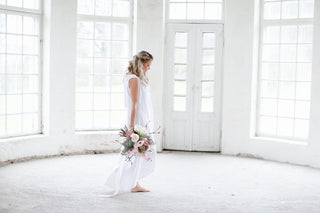 Linen fairy linen dress, white