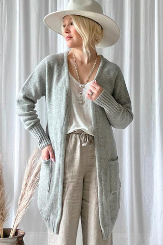 Lisa wool cardigan, grey
