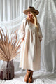 Lovely autumn linen dress, cream