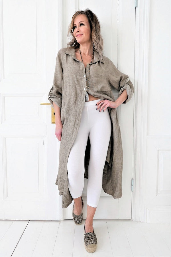 Bamboo leggings midi, valkoinen