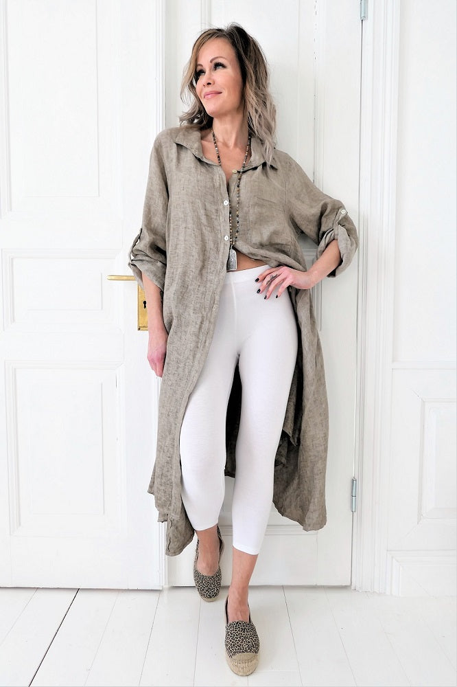 Bamboo leggings midi, valkoinen