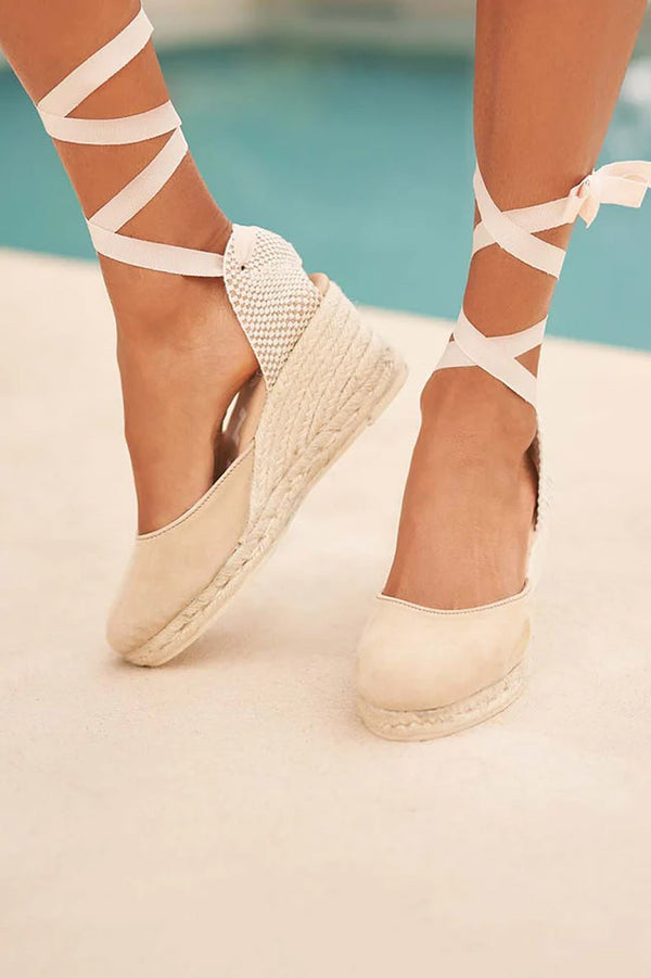 Hamptons kiilakorkosandaalit, champagne beige