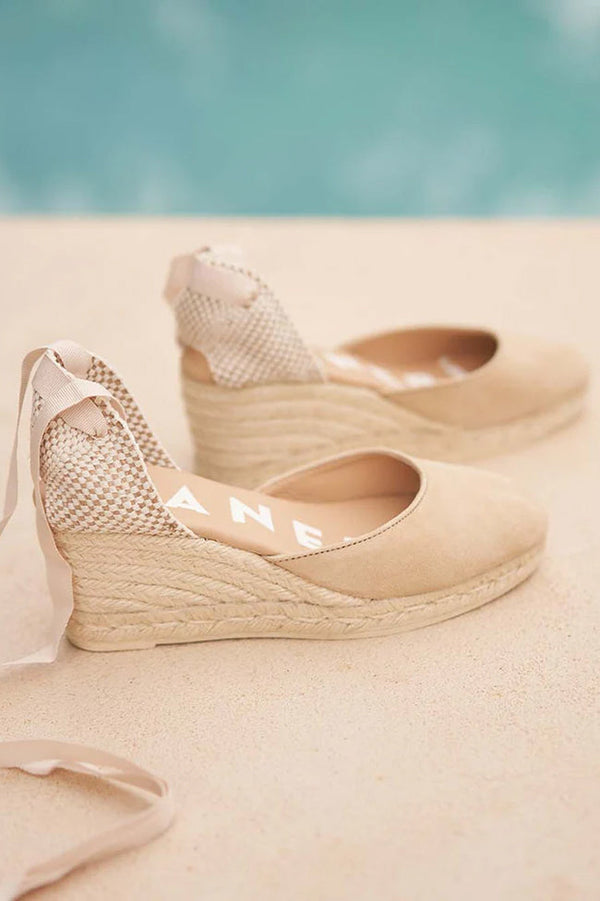 Hamptons kiilakorkosandaalit, champagne beige