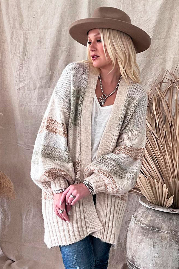Marian neuletakki, beige/oliivi
