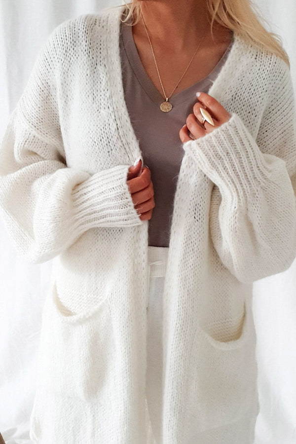 Milena neuletakki, luonnonvalkoinen