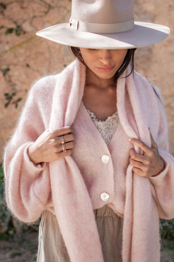 Mohair dream neuletakki, soft pink