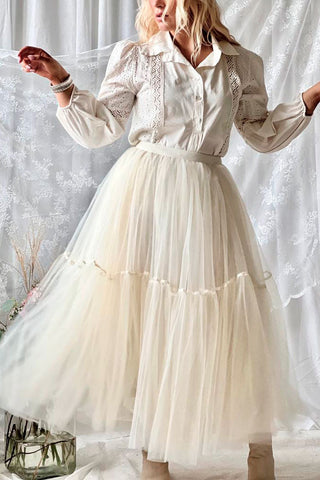 Daydream tulle skirt, champagne