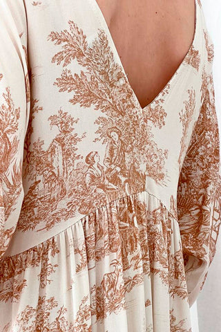Provence viscose dress, beige toile