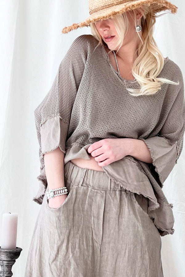 Rowan leveälahkeiset housut, taupe