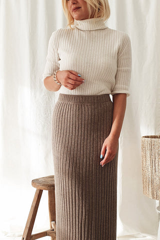 Sassy knit skirt, taupe