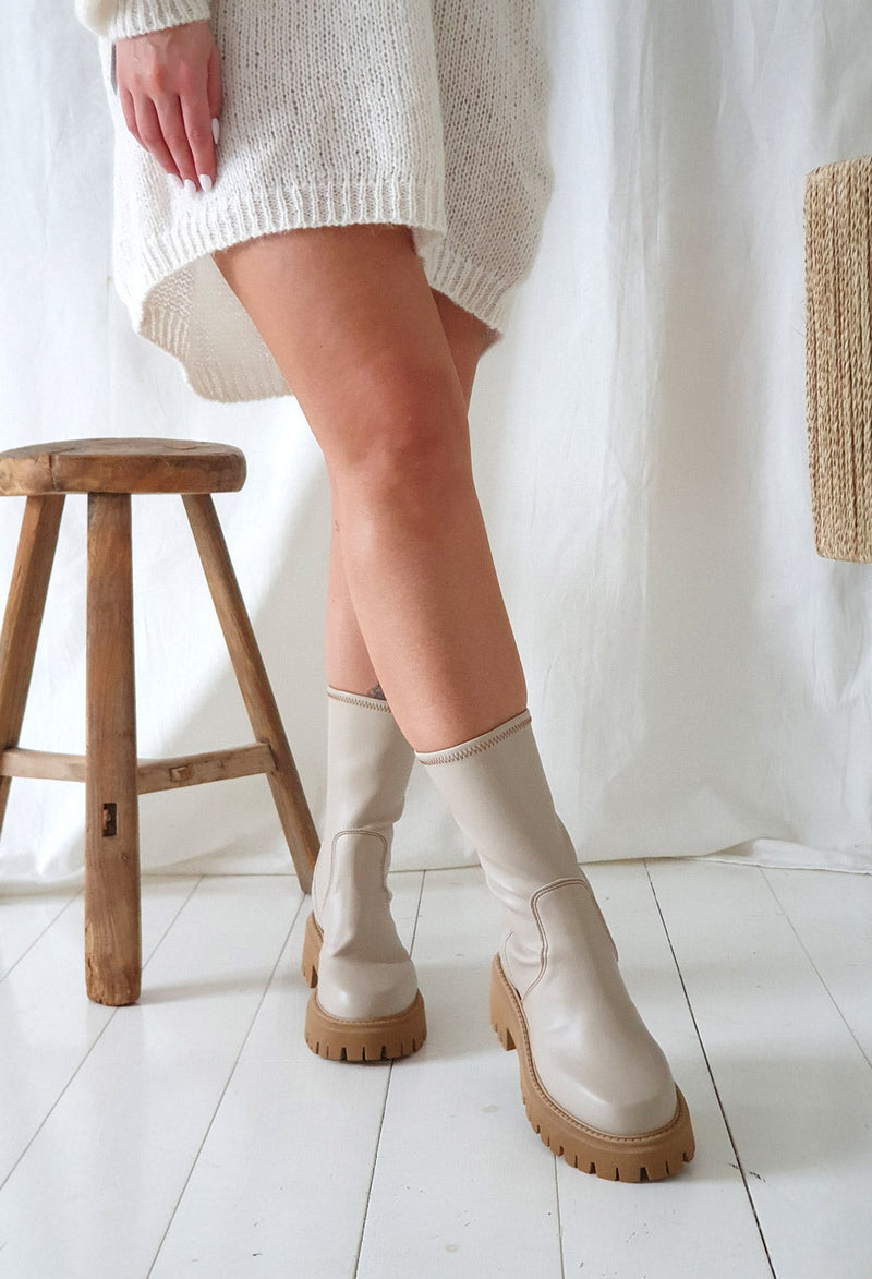 Sonia nahkanilkkurit, beige