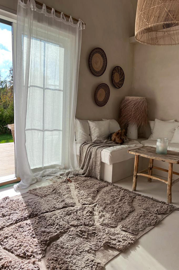 Stones puuvillamatto 140x200, taupe