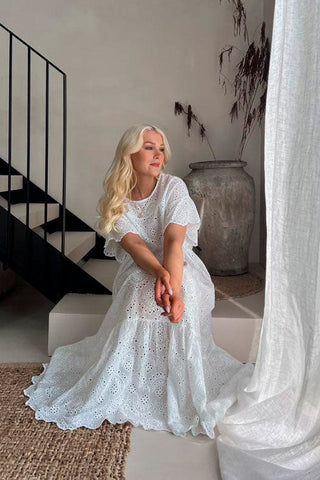 Talulah cotton dress, white