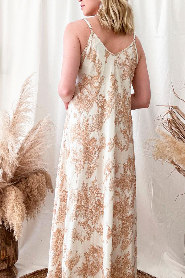 Tuscany viskoosimekko, beige toile
