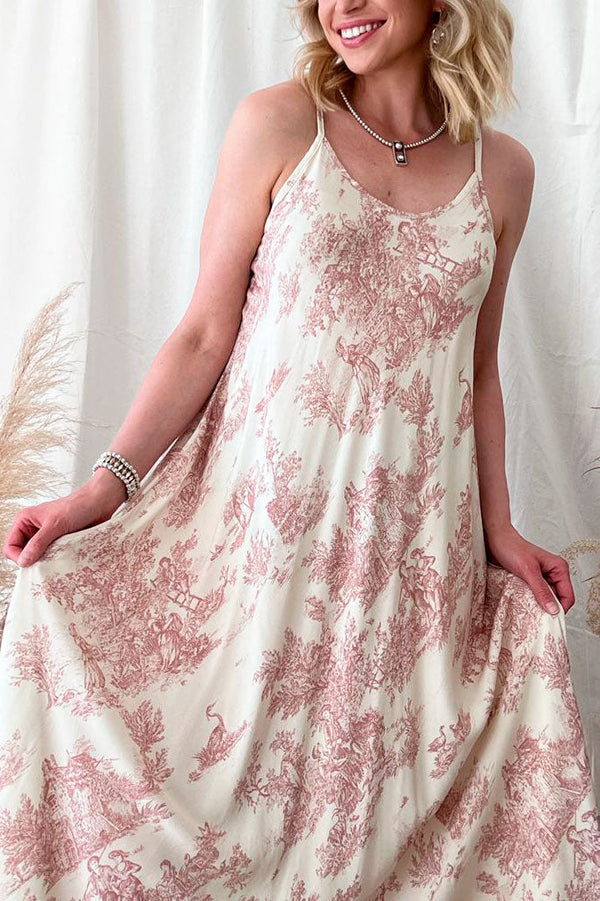 Tuscany viskoosimekko, rose toile