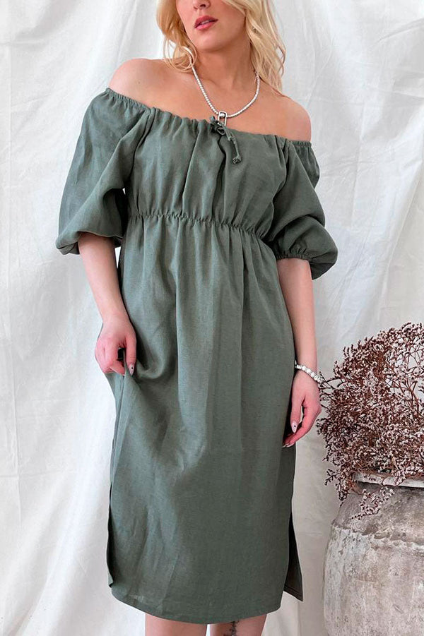 Vivienne pellavamekko, camo vihreä