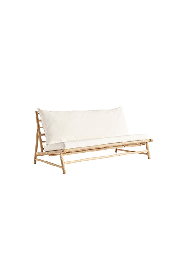 Bambu lounge sohva, valkoinen 160x87x80cm