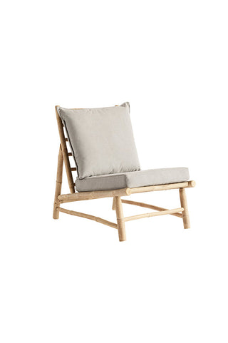 Bambu lounge nojatuoli, harmaa, 55x87x80cm