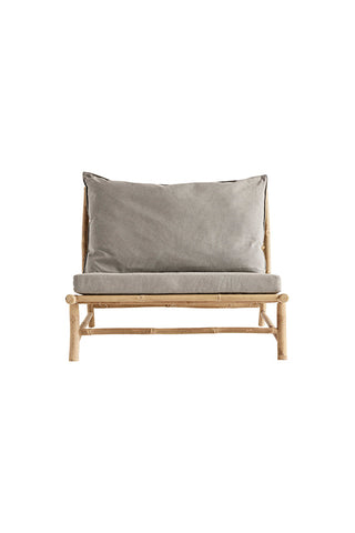Bambu lounge nojatuoli, harmaa, 100x87x80cm
