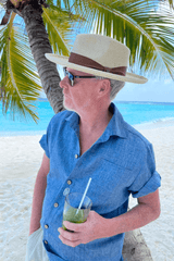 Johan pellavapaita, denim sininen