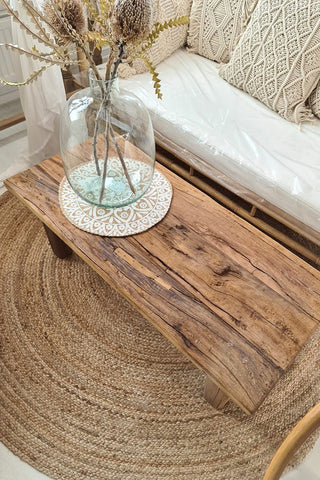 Roti wood table, brown