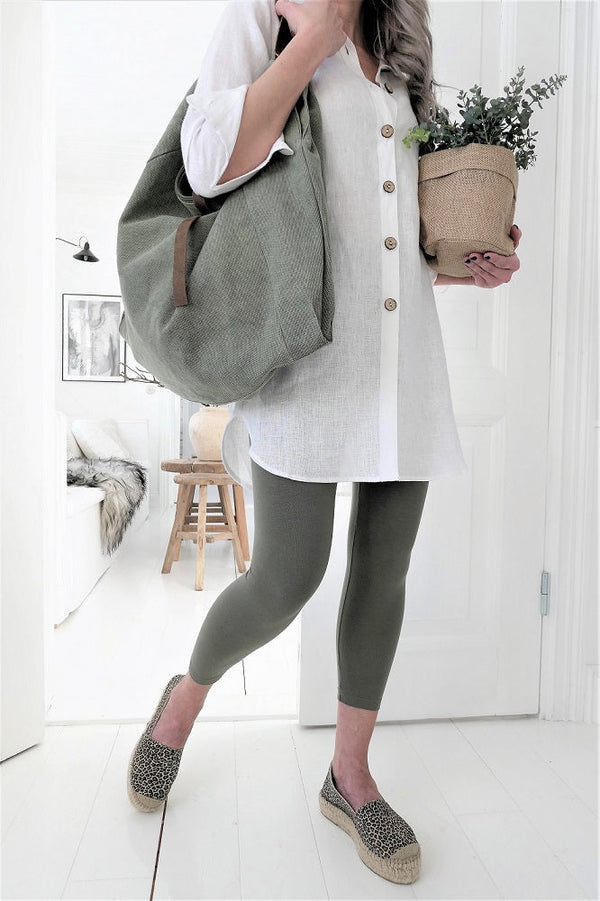 Bamboo leggings midi, danish vihreä