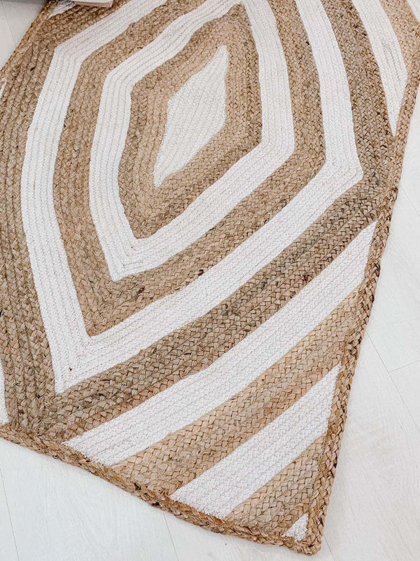 White stripe juuttimatto 80x140cm, natural